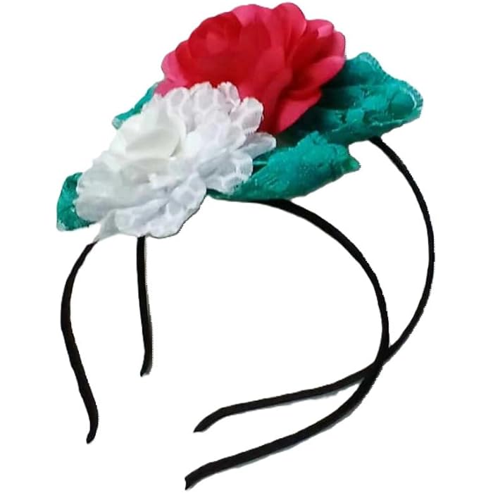 2 Pieces Red and White Flower Pattern Headband Hair Band for Girls Girls,FOMIYES Fashion Headbands for Women,Red and White Rose Girl Headbands - Image 3